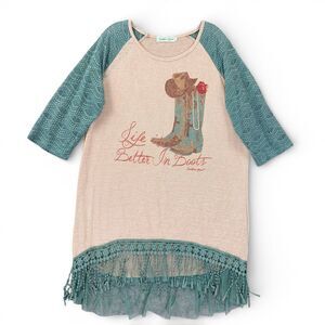 #SouthernGrace #WesternStyle #Co XXL Beige Western Boots Graphic Lace Fringe Hem